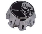 Hostile Wheels Chrome/Black Skull Logo Custom Center Cap # HC-8006 (1 Cap)