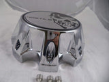 Hostile Wheels Chrome/Chrome Skull Logo Custom Center Cap # HC-8003 (1 Cap)