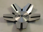 Moz Wheels 938-AL-CAP Silver / Black Metal Custom Wheel Center Caps (1 CAP)