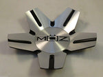 Moz Wheels 938-AL-CAP Silver / Black Metal Custom Wheel Center Caps (Set of 4) - Wheelcapking