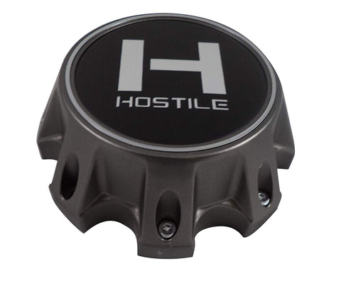 Hostile Wheels Grey/Black H Logo Custom Center Cap # HC-8003 (1 Cap)