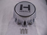 Hostile Wheels Chrome/Chrome Logo Custom Center Cap # HC-8004 (1 Cap)