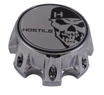 Hostile Wheels Chrome/Chrome Skull Logo Custom Center Cap # HC-8003 (1 Cap)