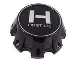 Hostile Wheels Gloss Black/Black H Logo Custom Center Cap # HC-8006 (1)