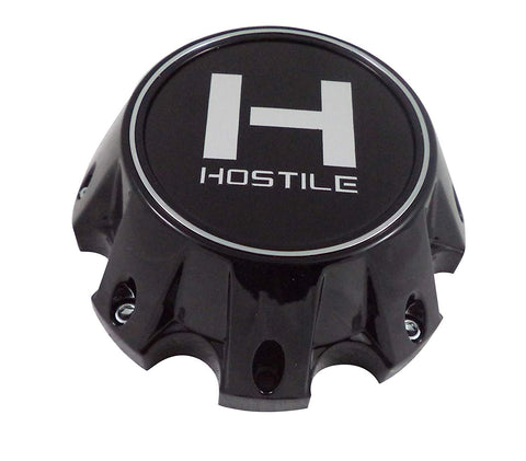 Hostile Wheels Gloss Black/Black H Logo Custom Center Cap # HC-8006 (1)