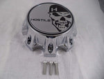 Hostile Wheels Chrome/Chrome Skull Logo Custom Center Cap # HC-8003 (1 Cap)