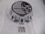 Hostile Wheels Chrome/Chrome Skull Logo Custom Center Cap # HC-8003 (1 Cap)