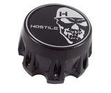 Hostile Wheels Satin Black/Black Skull Logo Custom Center Cap # HC-8004 (1)