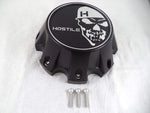 Hostile Wheels Satin Black/Black Skull Logo Custom Center Cap # HC-8006 (1)