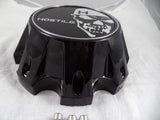 Hostile Wheels Gloss Black/Black Skull Logo Custom Center Cap # HC-8006 (1)