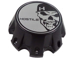 Hostile Wheels Satin Black/Chrome Skull Logo Custom Center Cap # HC-8006 (1)