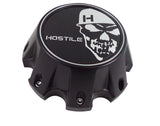 Hostile Wheels Satin Black/Black Skull Logo Custom Center Cap # HC-8006 (1)