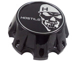 Hostile Wheels Gloss Black/Black Skull Logo Custom Center Cap # HC-8006 (1)