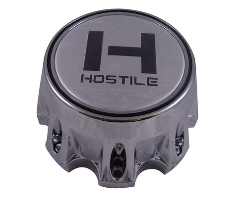 Hostile Wheels Chrome/Chrome Logo Custom Center Cap # HC-8004 (1 Cap)