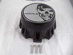 Hostile Wheels Gloss Black/Chrome Skull Logo Custom Center Cap # HC-8004 (1)
