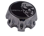 Hostile Wheels Chrome/Black Skull Logo Custom Center Cap # HC-8003 (1 Cap)