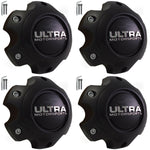 Ultra Motorsports Wheels Flat Black Wheel Center Cap Caps # 89-9765 (4 CAPS) 6 LUG