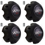 Ultra Motorsports Wheels Xtreme Flat Black Center Caps # 89-9765SBX / 883S02 (4 CAPS) 6 LUG