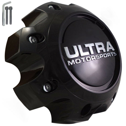 Ultra Motorsports Wheels Flat Black Custom Wheel Center Cap # 89-9778 (4 CAPS)