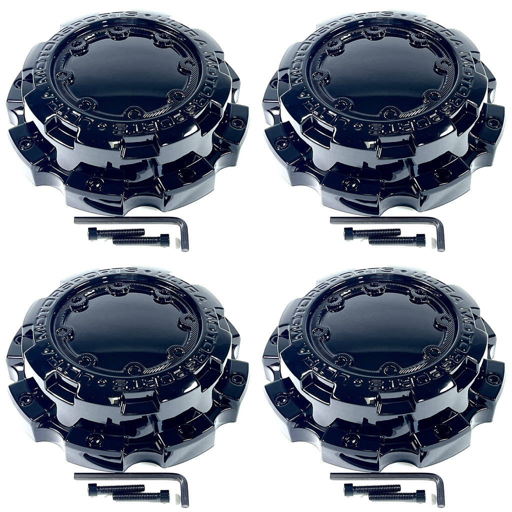 Unique Rim Caps Ultra Wheels Gloss Black Custom Wheel Center Caps # 89-9898 (4 CAPS ...
