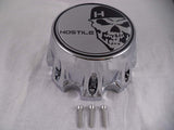 Hostile Wheels Chrome/Chrome Skull Logo Custom Center Cap # HC-8004 (1 Cap)