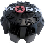 Worx Wheels Matte Black Custom Wheel Center Caps # WRX-8808LSB / WRX-8808-SB-L (4 CAPS) - Wheelcapking