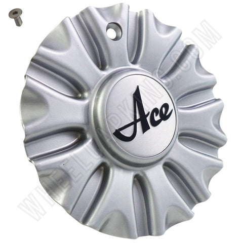 Ace Wheels Silver Custom Wheel Center Cap (4 CAPS) - Wheelcapking