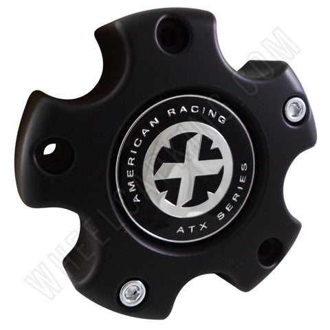 American Racing ATX Wheels Flat Black Custom Wheel Center Caps # CAP M-733 / AX845L121 (1 CAP) - Wheelcapking