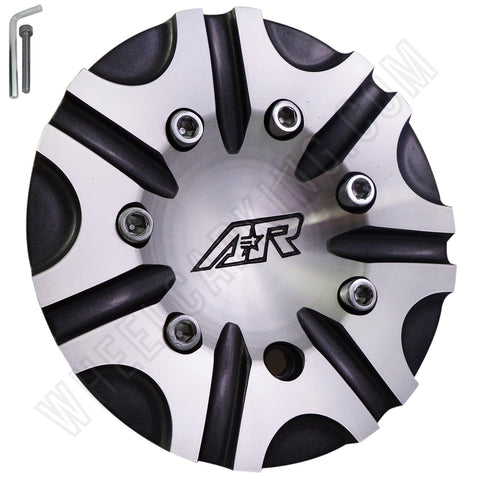 American Racing BLACK & SILVER Custom Wheel Center Cap (1 CAP) # QT106-L175-GAL - Wheelcapking