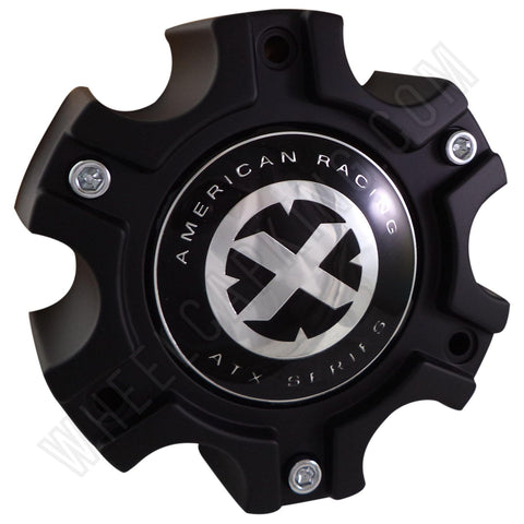 American Racing Wheels ATX Series Flat Black Custom Wheel Center Cap (1 CAP) #377B140-6H - Wheelcapking
