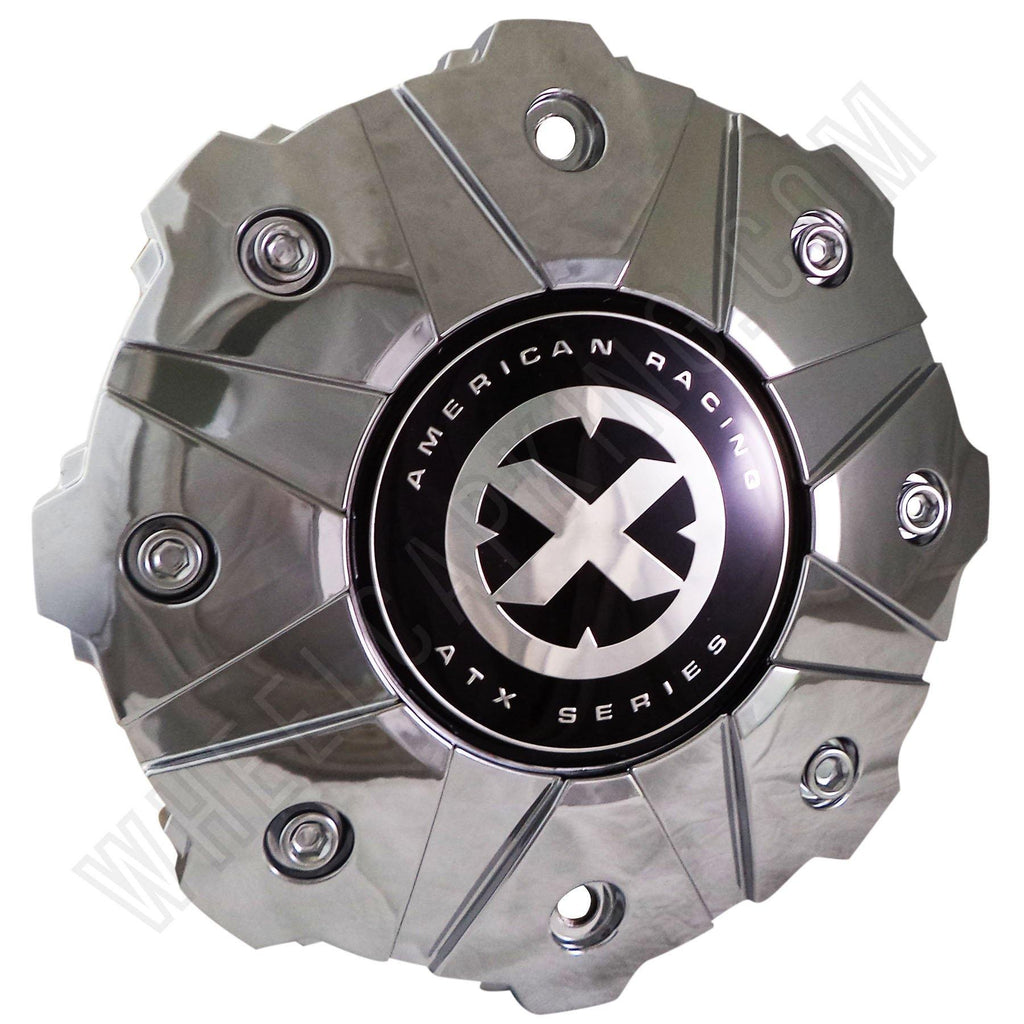 thumbnail image 2 of American Racing ATX Series Chrome Center Hub Cap – 4-1/4" OD, 1-1/2" H, Snap-In (Part # 394K108, 5x150 Bolt Pattern) 2 of 5