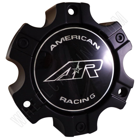 American Racing Wheels Flat Black Custom Wheel Center Caps # CAP M-563 (4 CAPS) - Wheelcapking