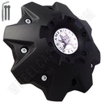 American Outlaw Wheels Flat Black Custom Wheel Center Caps # BC-845 (4 CAPS) - Wheelcapking