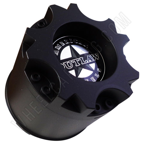 American Outlaw Wheels Flat Black Custom Wheel Center Caps # BC-893 (1 CAP) - Wheelcapking