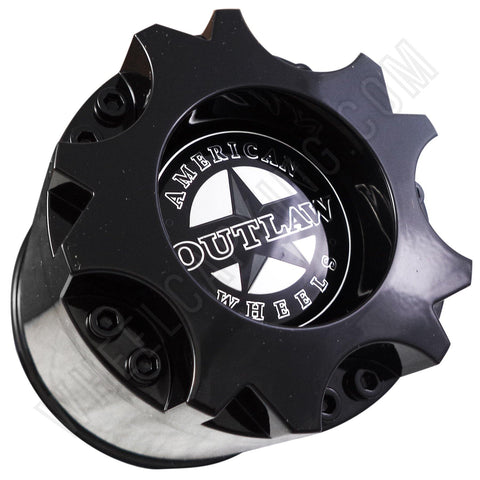 American Outlaw Wheels Gloss Black Custom Wheel Center Caps # BC-893 (4 CAPS) - Wheelcapking