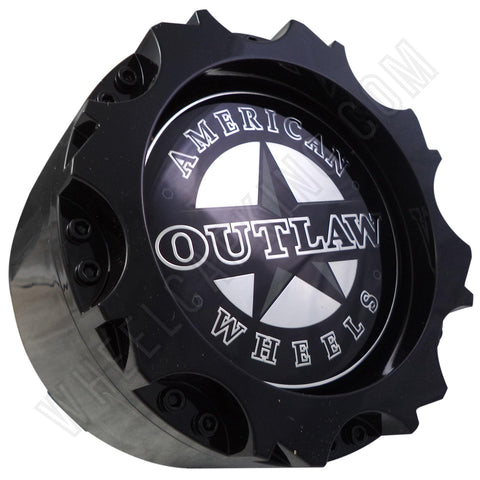 American Outlaw Wheels Gloss Black Custom Wheel Center Cap # BC-895 (1 CAP) - Wheelcapking