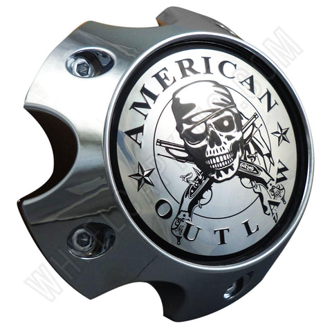 American Outlaw Wheels Chrome Custom Wheel Center Caps # BC-787 (1 CAP) - Wheelcapking