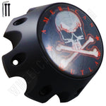 American Outlaw Wheels Flat Black / Red logo Custom Wheel Center Caps # BC-790HS (1 CAP) - Wheelcapking
