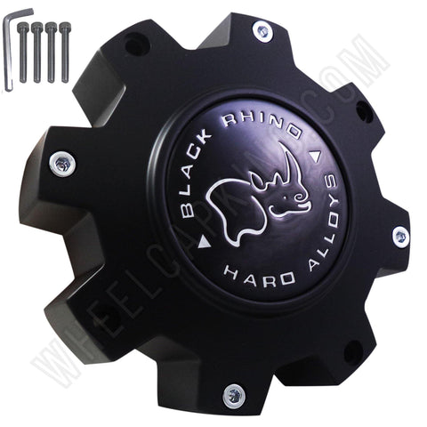 Black Rhino Flat Black Wheel Center Cap Caps Set of FOUR # CAP M-916 - Wheelcapking