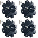 ION ALLOY 141 GLOSS SHINY BLACK C10141B WHEEL RIM CENTER CAP # C10141B (4 CAPS)
