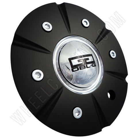 Double G # 504H174-1 Flat Black & Chrome Custom Wheel Center Cap (1 CAP) - Wheelcapking