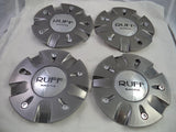 Ruff Racing Gloss Grey Custom Wheel Center Cap # C5079-1-CAP-R935 / C5079-2 (4 CAPS) - Wheelcapking