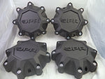 DPR Wheels Flat Black / Black Logo Custom Wheel Center Cap # A01-Z-CAP TALL (4 CAPS) - Wheelcapking