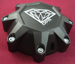 DPR Wheels Flat Black Diamond Logo Wheel Center Cap # DPR-8-CAP / A01-Z-CAP (1 Cap) Tall - Wheelcapking