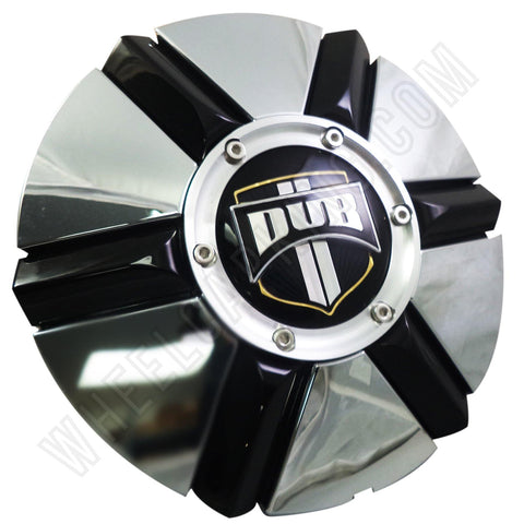 DUB BIG HOMIE Wheels Chrome / Gloss Black Custom Wheel Center Cap # 3810-10 / 3810-15 (1 CAP) - Wheelcapking