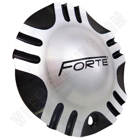 Forte Wheels Black and Silver Custom Wheel Center Caps Set of 4 # C-055-2 NEW! - Wheelcapking