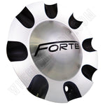 Forte Wheels Black and Silver Custom Wheel Center Cap Caps Set 4 # C-096-1 - Wheelcapking