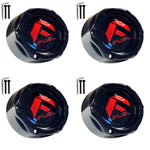 Fuel Offroad Wheels Gloss Black / Red Logo Custom Wheel Center Cap # 1003-42GBQ (4 CAPS)