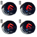 Fuel Offroad Wheels Gloss Black / Red Logo Custom Wheel Center Cap # 1003-42GBQ (4 CAPS)