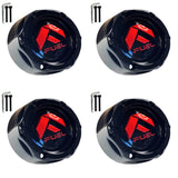 Fuel Offroad Wheels Gloss Black / Red Logo Custom Wheel Center Cap # 1003-42GBQ (4 CAPS)